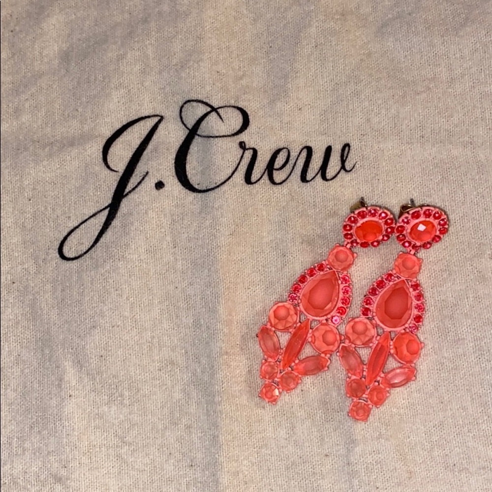 J. Crew Neon Pink Statement Earrings